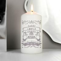 Personalised Grey Papercut Style Pillar Candle Extra Image 3 Preview